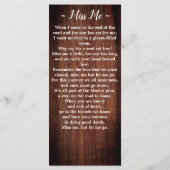 Rustikale Gedenkkarte Gedicht Beerdigung Menükarte (Rückseite)