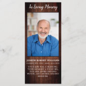 Rustikale Gedenkkarte Gedicht Beerdigung Menükarte (Vorderseite)