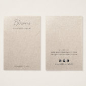 Rustikale, gedruckte Papierklebekarte (Vorne & Hinten)