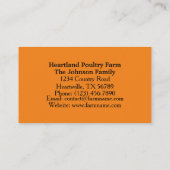 Rustikale Geflügelfarm Bio Eier Visitenkarte (Rückseite)