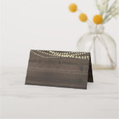 Rustikale gegliederte Zelt-Platzkarte Platzkarte (Rückseite)