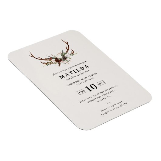 Rustikale Gegner der Abschlussfeier einladen Magnet (Rechte Seite)