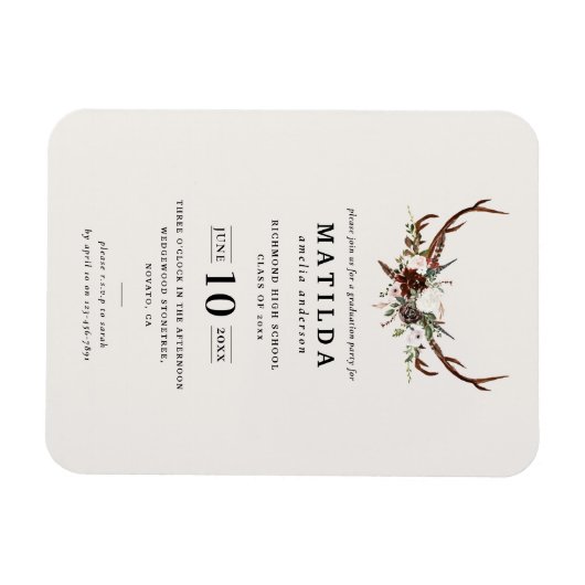 Rustikale Gegner der Abschlussfeier einladen Magnet (Horizontal)