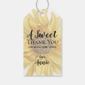 Rustikale Gelbblüte Danke Brautparty Geschenkanhänger (Rückseite)