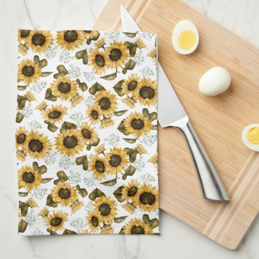 Rustikale Gelbblüte Geschirrtuch (Viertel Falte)