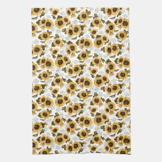 Rustikale Gelbblüte Geschirrtuch (Vertikal)