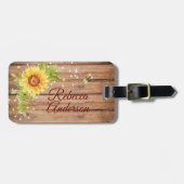 Rustikale Gelbblüte Personalisiert Gepäckanhänger (Vorderseite horizontal)