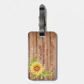 Rustikale Gelbblüte Personalisiert Gepäckanhänger (Rückseite vertikal)