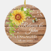 Rustikale Gelbblüte Verlobte Keramik Ornament (Hinten)