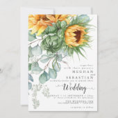 Rustikale Gelbblüten Einladung (Vorderseite)