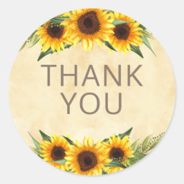 Rustikale Gelbblüten, ganz nach Ihren Wünschen. Vi Runder Aufkleber