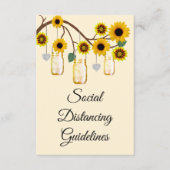 Rustikale Gelbblüten Mason Jar Sicherheitsmaßnahme Begleitkarte (Vorderseite)