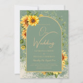 Rustikale Gelbblütenblätter Hochzeitallin1 Einladung (Vorderseite)