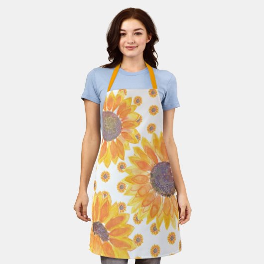 Rustikale Gelbblütenblume Schürze (Getragen)