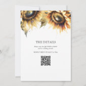 Rustikale Gelbblütenblüte - QR-Code Einladung (Rückseite)