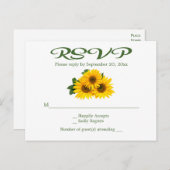 Rustikale Gelbblütenblütenhochzeit UAWG Blumengrün Einladungspostkarte (Vorne/Hinten)