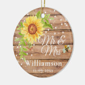 Rustikale Gelbblütenhochzeit Keramik Ornament (Links)