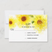 *~* Rustikale Gelbblütenhochzeit RSVP (Vorderseite)