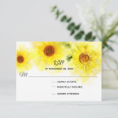 *~* Rustikale Gelbblütenhochzeit RSVP Karte (Stehend Vorderseite)