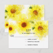 *~* Rustikale Gelbblütenhochzeit RSVP Karte (Vorne/Hinten)