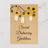 Rustikale Gelbblütenmason-Jars Sicherheitsmaßnahme Begleitkarte (Vorderseite)