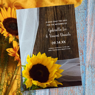 Rustikale Gelbblütensträucher-Hochzeit retten das Save The Date