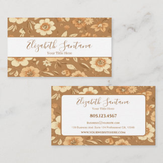 Rustikale gelbe Blumen auf braunem Hintergrund Visitenkarte