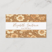 Rustikale gelbe Blumen auf braunem Hintergrund Visitenkarte (Vorderseite)