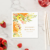 Rustikale gelbe Blumen Wasserfarbenes Brautparty Serviette (Beispiel)