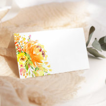 Rustikale gelbe Blumen Wasserfarbenhochzeit