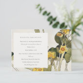 Rustikale, gelbe, florale Hochzeitsempfehlung Begleitkarte (Stehend Vorderseite)