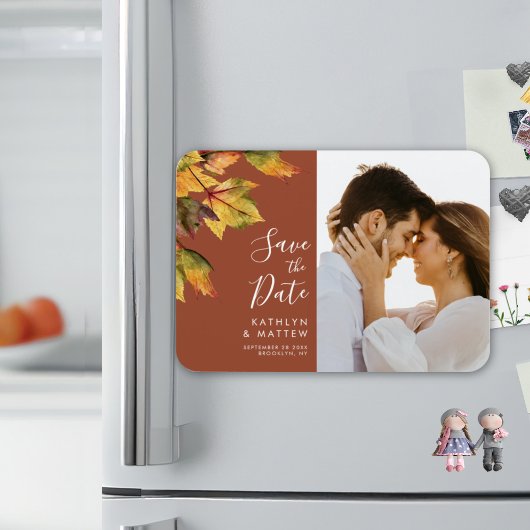 Rustikale gelbe Herbstblättrige Hochzeit im Herbst Magnet