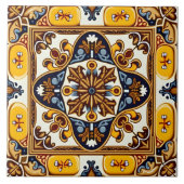 Rustikale gelbe Marineblau Fliese (Vorderseite)