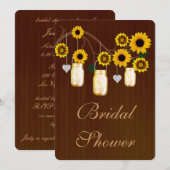 Rustikale Gelbe Mason Jars Bridal Dusche Einladung (Vorne/Hinten)