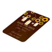 Rustikale Gelbe Mason Jars speichern das Date Magn Magnet (Linke Seite)