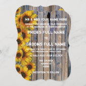 Rustikale gelbe Sonnenblume Land Blumenhochzeit Einladung (Vorne/Hinten)