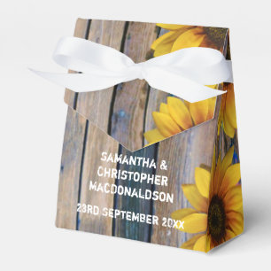 Rustikale gelbe Sonnenblume Land Blumenhochzeit Geschenkschachtel