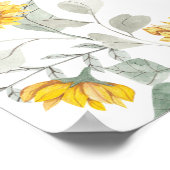 Rustikale gelbe Sonnenblumen Hochzeitsstift Poster (Ecke)