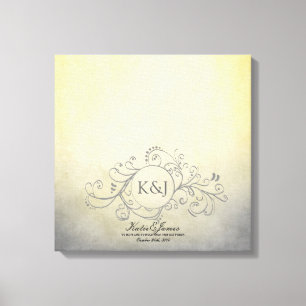 Rustikale Gelbe und Graue Bohemische Gästebuch-Lei Leinwanddruck