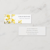 Rustikale Gelbe Wildblume Boho Floral Mini Visitenkarte (Vorne/Hinten)