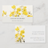 Rustikale Gelbe Wildblume Boho Floral Visitenkarte (Vorne/Hinten)