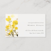 Rustikale Gelbe Wildblume Boho Floral Visitenkarte (Rückseite)