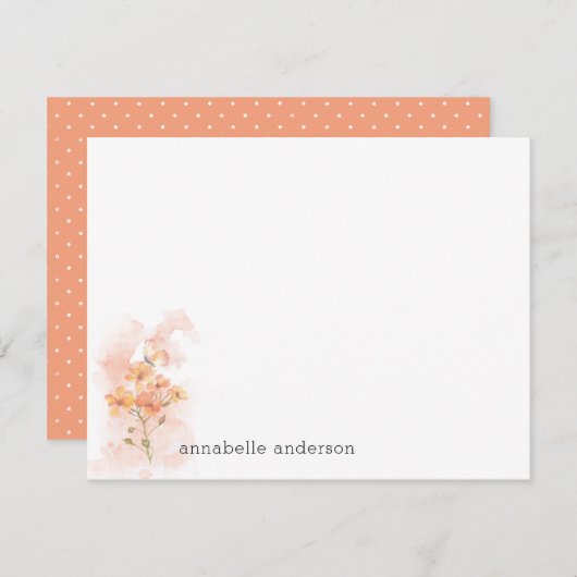 Rustikale Gelbe Wilde Blume Splash Mitteilungskarte (Vorne/Hinten)