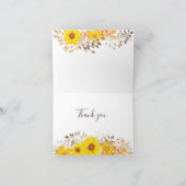 Rustikale Gelbe Wilde Rose Dankeskarte (Innenseite)