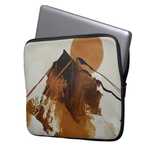 Rustikale, gemalte Bergwelt Laptopschutzhülle (Vorderseite Links)