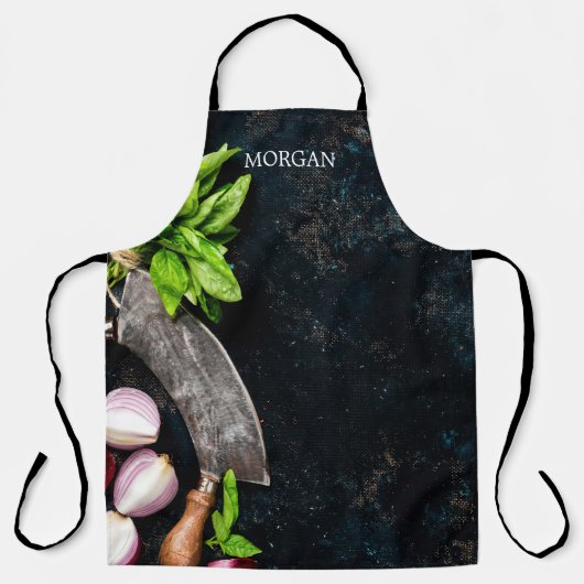 Rustikale Gemüsekräuter Leinwand Schürze (Vorderseite)
