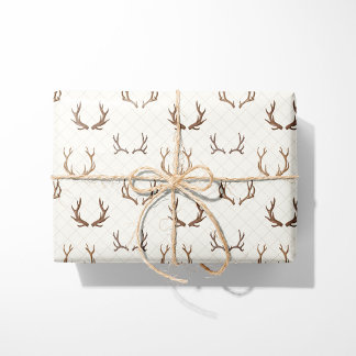 Rustikale, gemütliche Kabine Antler Geschenkpapier