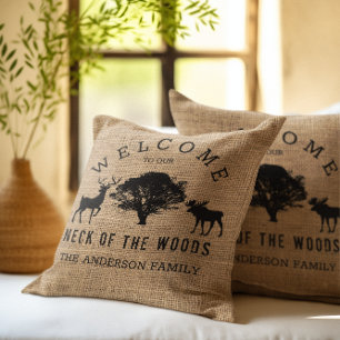 Rustikale, gemütliche Kabine - Name der Familie Th Kissen