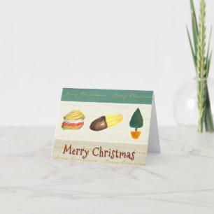 Rustikale gemütliche Kekse Weihnachtskarte Feiertagskarte