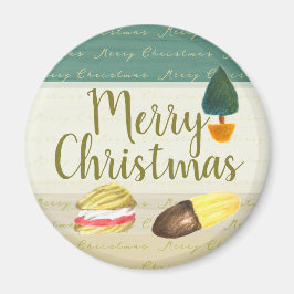 Rustikale gemütliche Kekse Weihnachtsmagnet Magnet